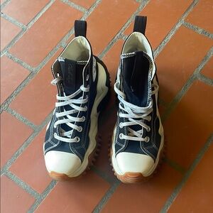 Black and White High-Top Sneakers